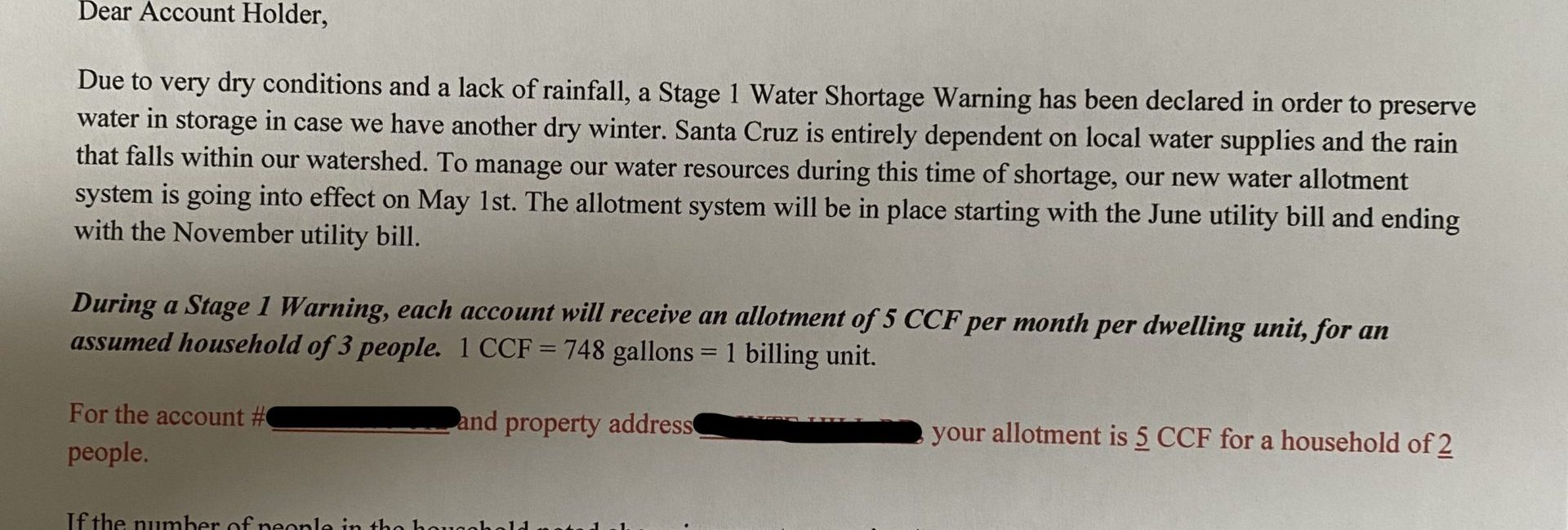 Santa Cruz California Stage 1 Water Shortage